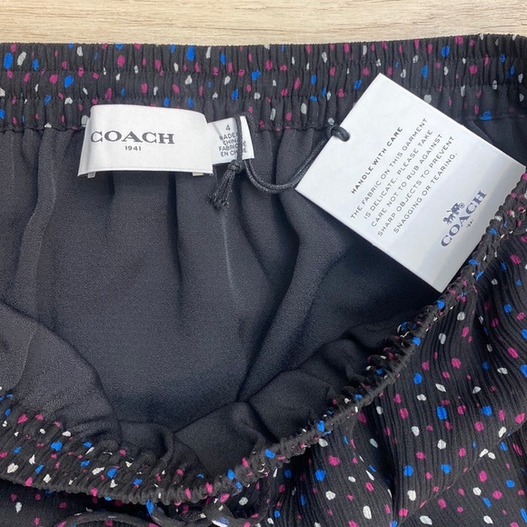 COACH Silk Tiered Midi skirt Button Twee Luxury - Picture 5 of 11